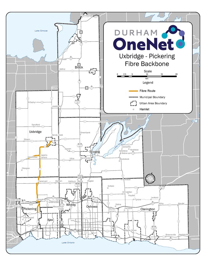 Uxbridge-Pickering Fibre Backbone map.