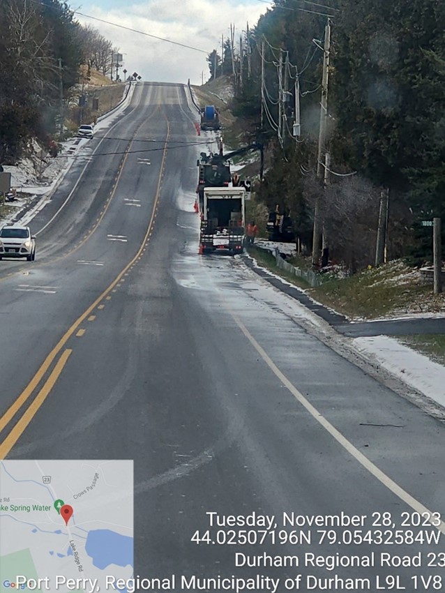 Construction activity along Lakeridge Rd. - November 2023